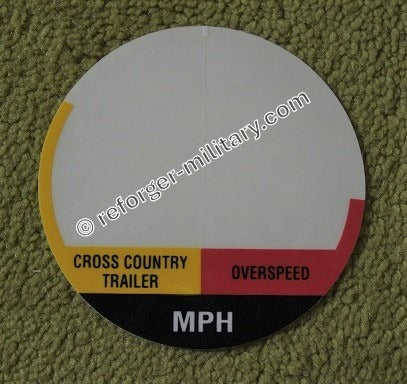 US Militärfahrzeug Tachometer Aufkleber mit der Aufschrift Cross Country Overspeed