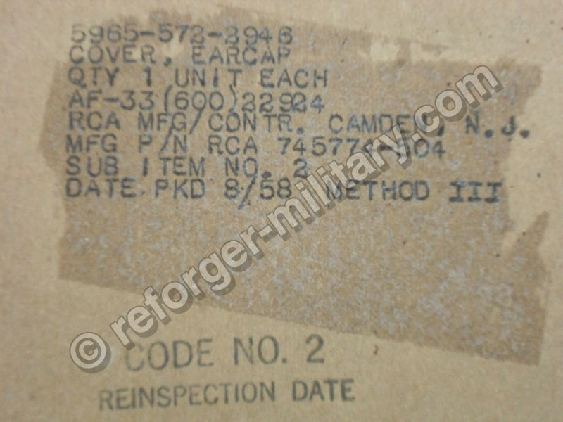 Originalverpackung Cover Earcap für H-79/AIC Headset mit historischer Versorgungsnummer 5967-572-2946