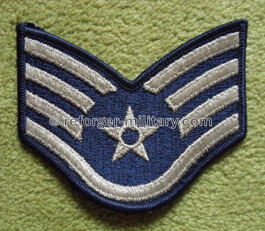 Air Force Dienstgrad Staff Sergeant (SSgt) – Chevron Aufnäher Blau und Weiß 