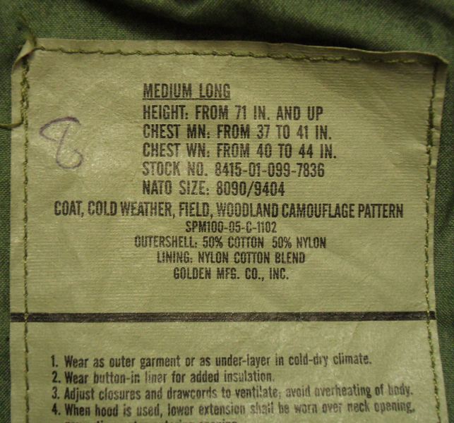 US Army M65 Woodland Jacke Medium Long
