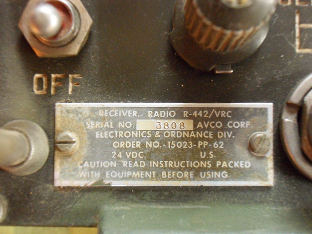 R-442/VRC VHF Vehicle Radio Receiver