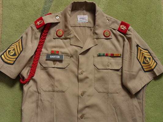 US Army Khaki Shirt Tan-445 Kurzarm Dress Hemd