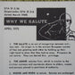 Deckblatt der Faltkarte GTA 21-2-6 mit dem Titel ‚Why We Salute‘ und den US-Armee-Rangabzeichen